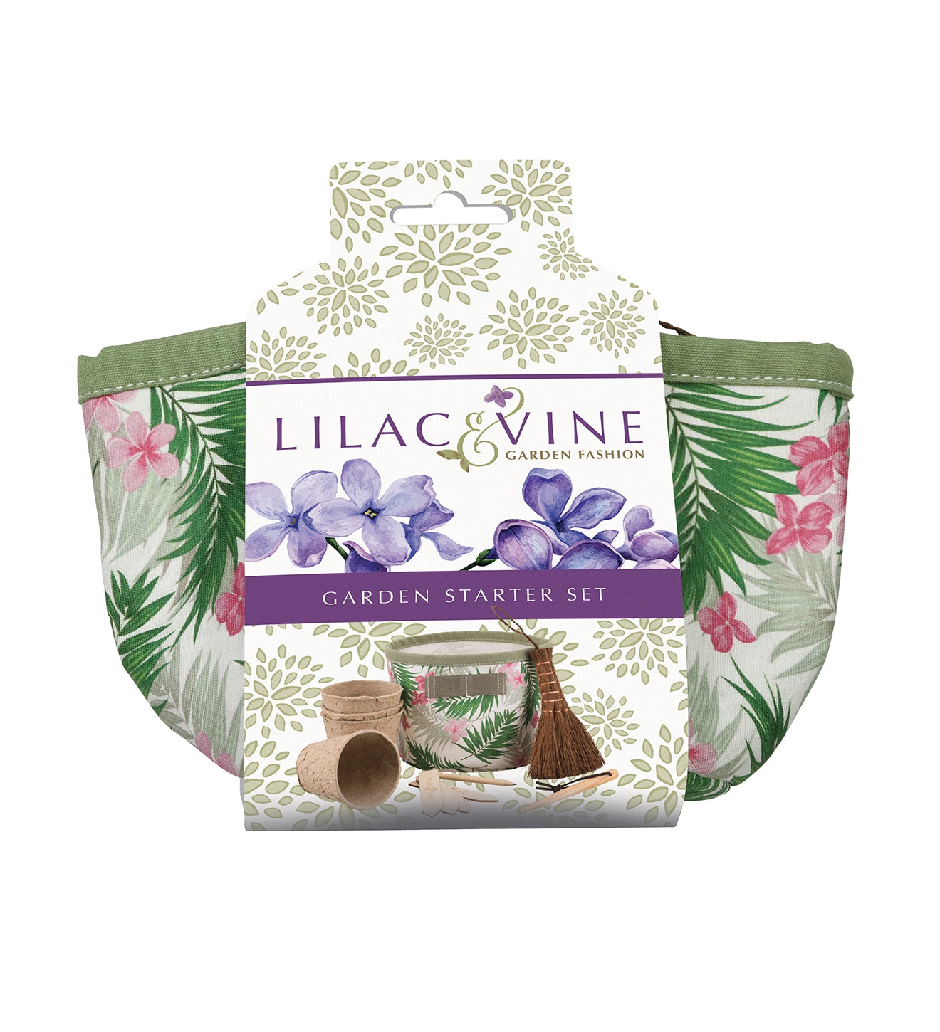 Lilac & Vine Capri Garden Starter Kit Tools Bag Pots Pencil Dibblet Broom