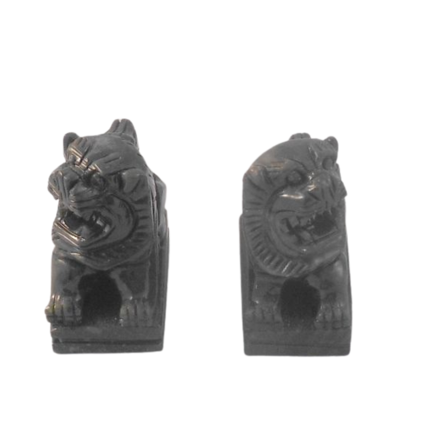 Fire Sale! Foo Dogs Statues Asian Art Small Pair Jade Gemstone Temple Lions Sculptures