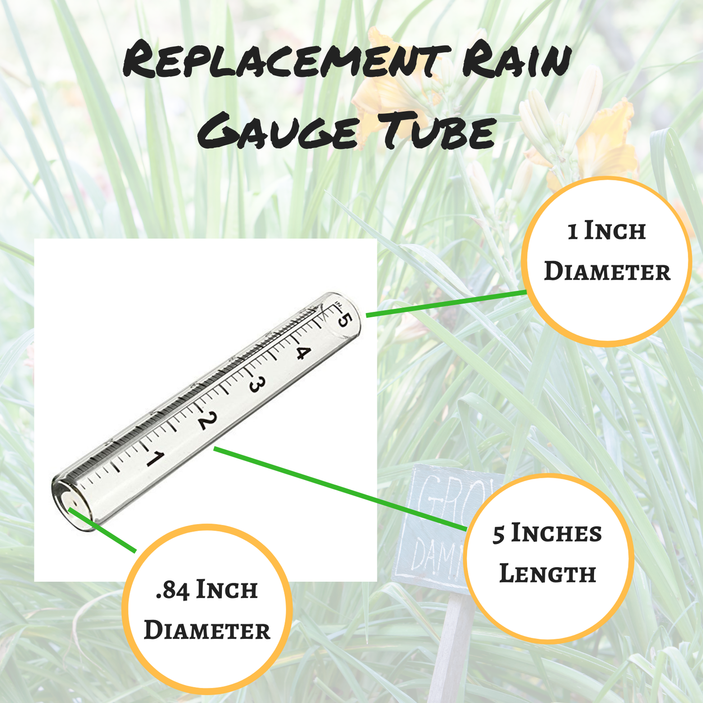 250 Bulk Lot Rain Gauge Plastic Replacement Tubes 5 Inch Length x Tapers to  .84 Inch Diameter Small