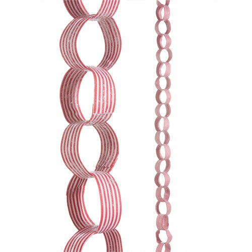 Peppermint Parlor 4-Foot Striped Chain Garland Holiday Decoration