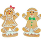 BOWTIE GINGERBREAD Girl & Boy TABLETOP Figures Set of 2 Holiday Decor