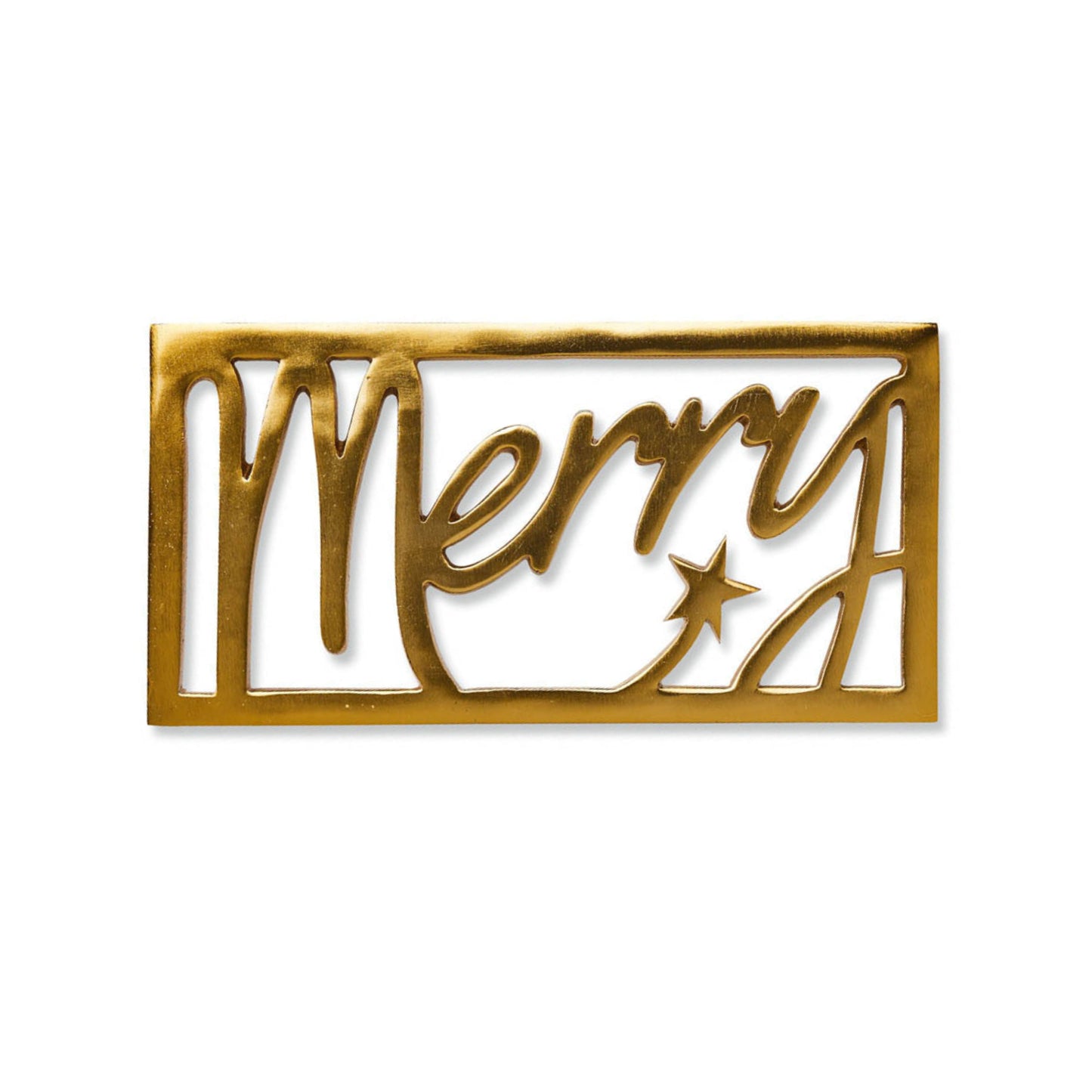 Merry & Bright Brass Table Trivets Festive Holiday Decor