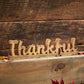 Hand Carved Wood Thankful Rustic Word Art Table Decor