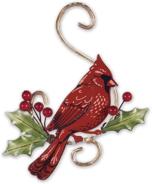 Cardinal-Poinsettia Ornament 5.5" Holiday Decor