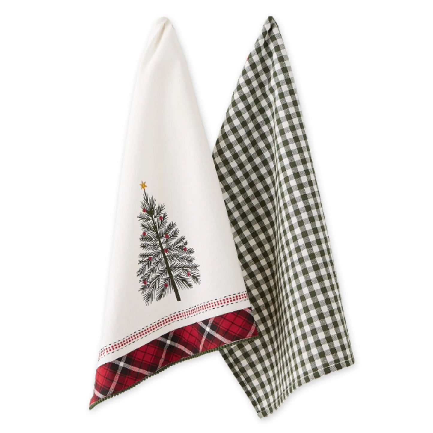 O Tannenbaum Christmas Tabletop Kitchen Collection Dishtowel Towel Gift Set of 2 18x28 L Holiday Print Towels