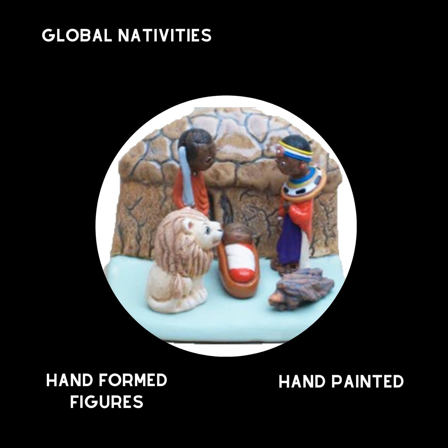 Small Cultural Nativity Scene Holiday Decoration Nativities Around the World  (African 2 Nativity)
