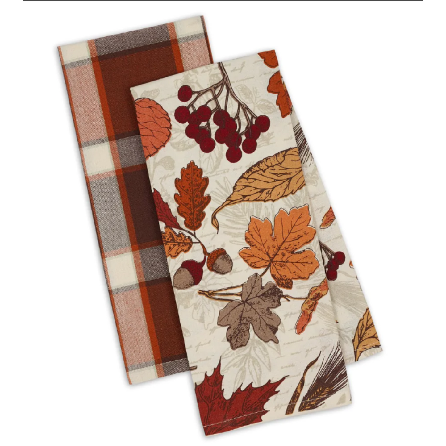 Wooden Turkey Trivet w Autumn Botanical Dishtowel Towel Gift Set of 2 18x28 Kitchen Collection