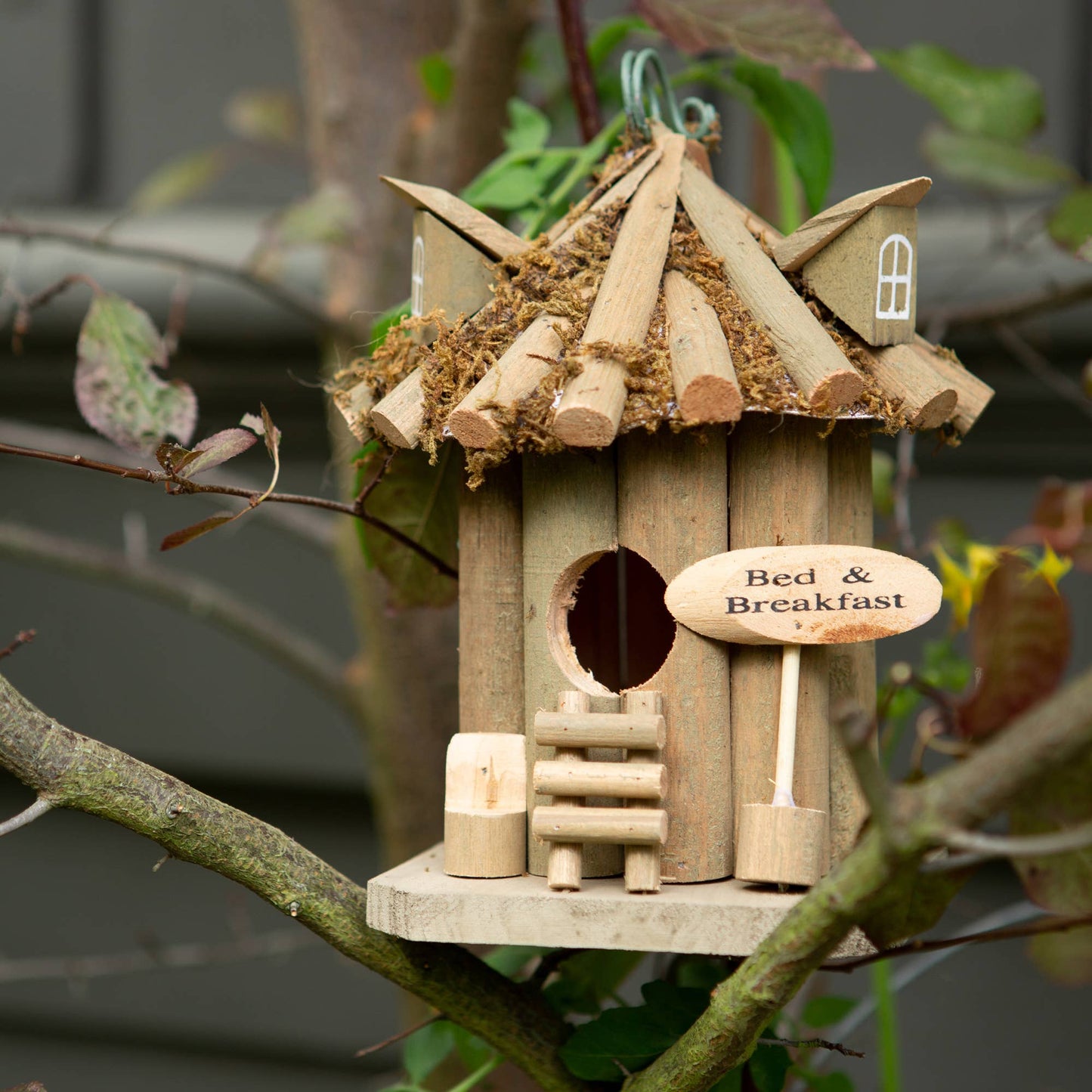 Bed n Breakfast Wooden Birdhouse Outdoor Bird Houses Hanging Garden Decor Wood