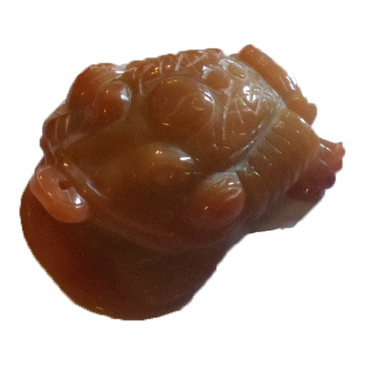 FIRE SALE! Feng Shui Money Frog Figurine Statue Brown Agate Gemstone 3 In L Home Decor