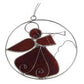 Angel Sun Catcher Cherry Red Hand Crafted Metal Hanging Holiday Seasonal Ornament
