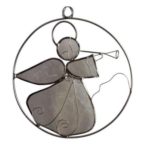 Angel Sun Catcher Natural White Exquisite Metal Hanging Holiday Seasonal Ornament