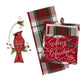 Merry Christmas Potholder n Dishtowel Towel Gift Set w  Red Cardinal Hanging Ornament Holiday Design