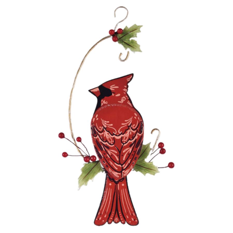 Red Cardinal Metal Hanging Ornament Winter Holiday Christmas Decoration Gift Ideas