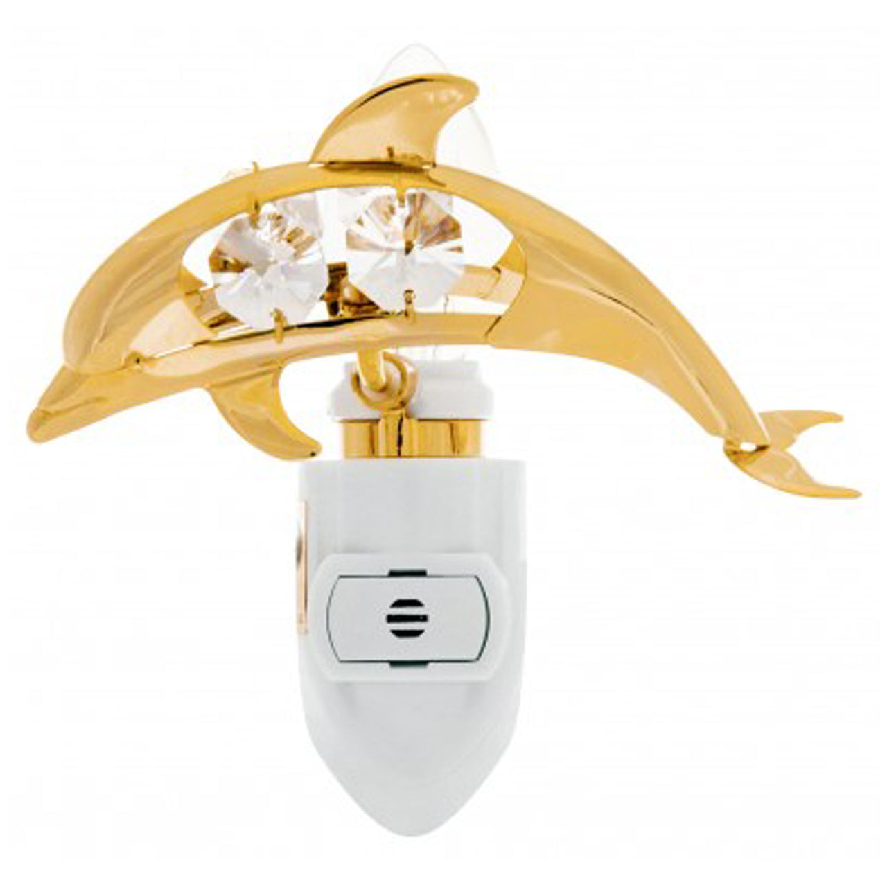 Fire Sale! Dolphin Night Light 24K Gold Plated w Spectra Crystals