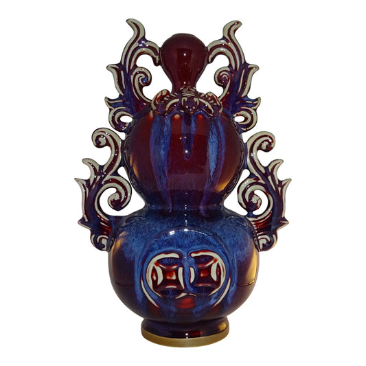 Fire Sale! Chun Porcelain Auspicious Vase Fine Asian Antiques Style Home Decor Decorating Accent