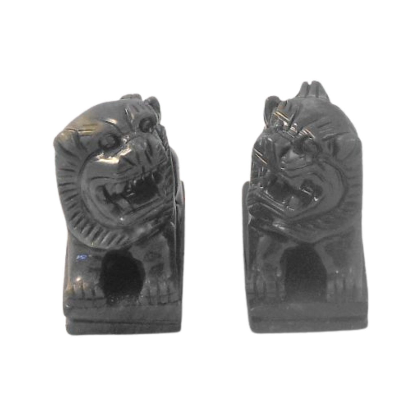 Fire Sale! Foo Dogs Statues Asian Art Small Pair Jade Gemstone Temple Lions Sculptures