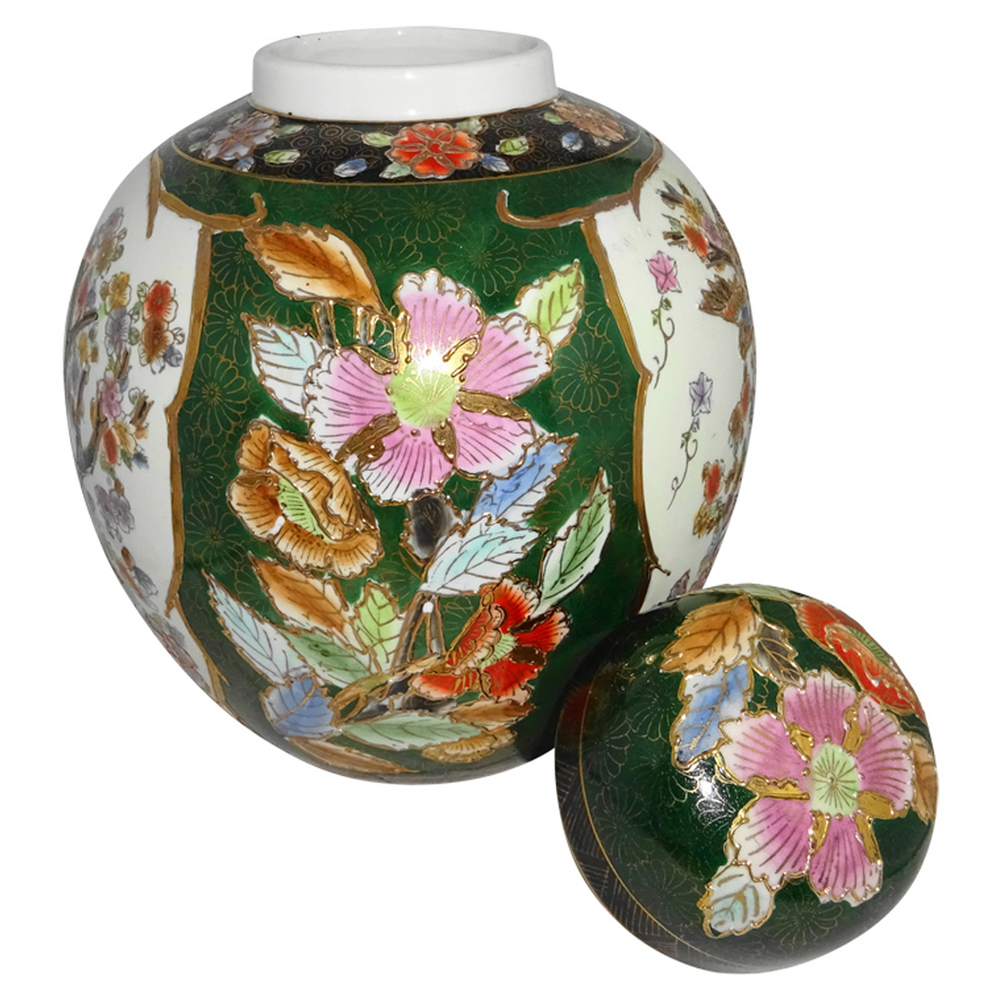 Satsuma Water Ginger Jar Vintage Porcelain Oriental Vase Asian Antiques