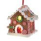 Gingerbread House Ornament Lighted Hanging Christmas Holiday Decoration Set of 3 Assorted