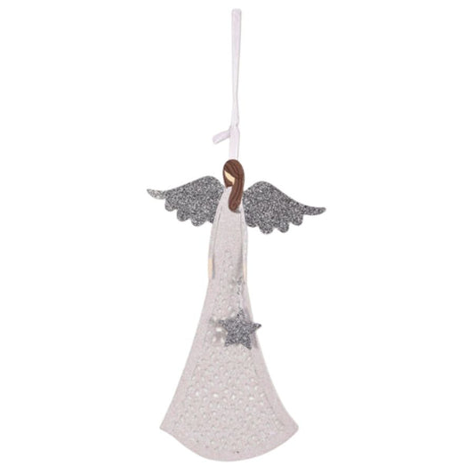 Sunset Vista Designs Glitter Angel Holiday Ornament, 10-inch Length