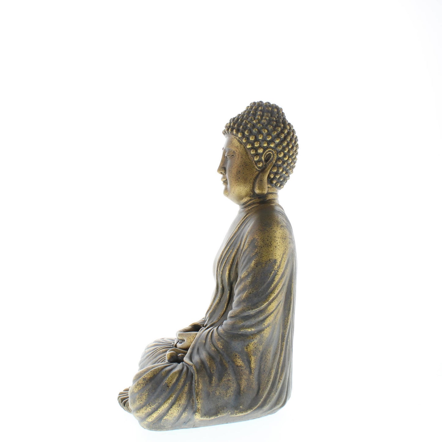 Meditating Sitting Zen Buddha Statue Seated Lotus Position Indoor Outdoor Home Decor Golden Finish