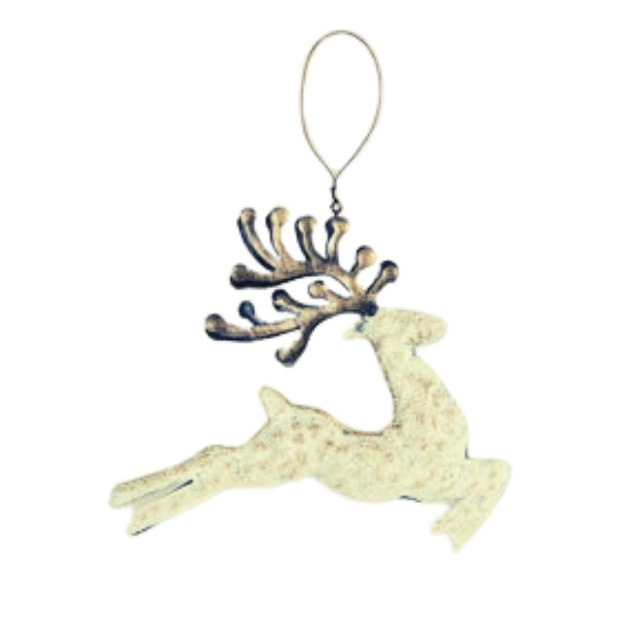 Glitter Graceful Reindeer Hanging Holiday Ornament Seasonal Decor Christmas Decoration Set of 2
