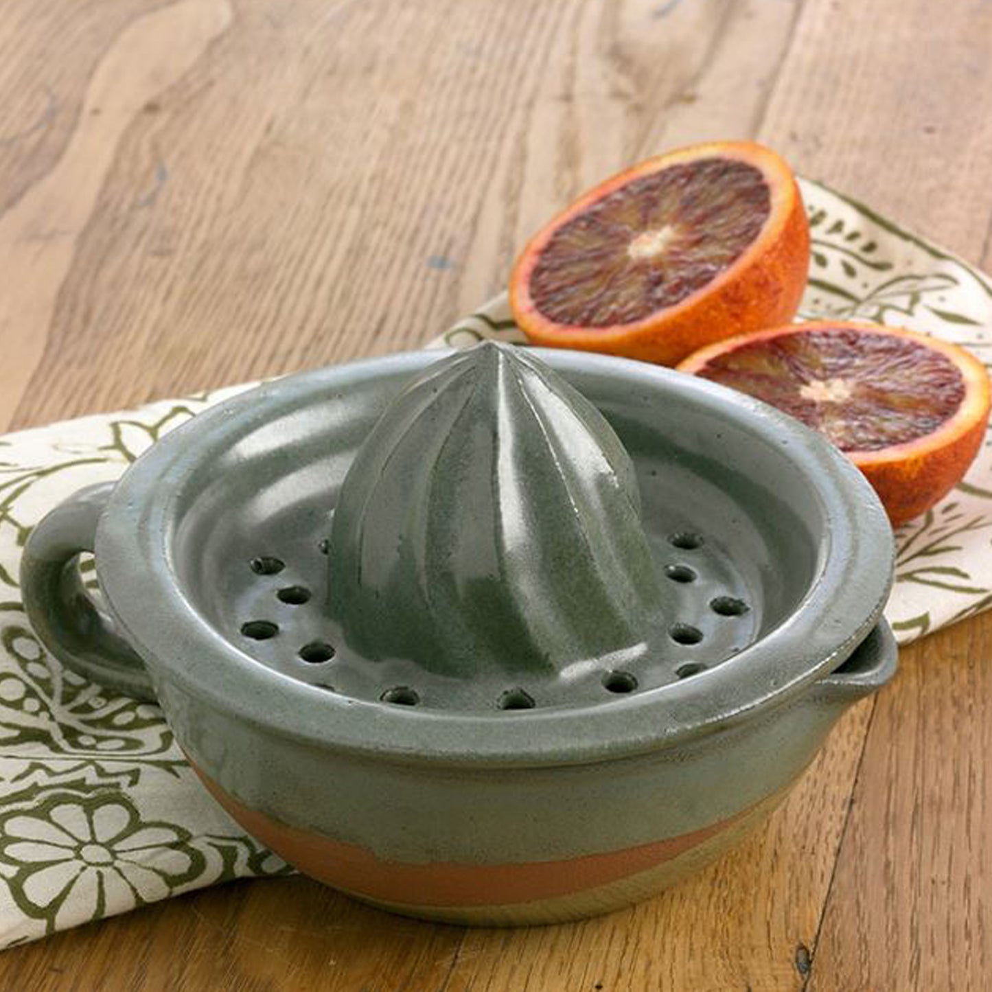 Glazed Earthenware Round Citrus Juicer Handmade