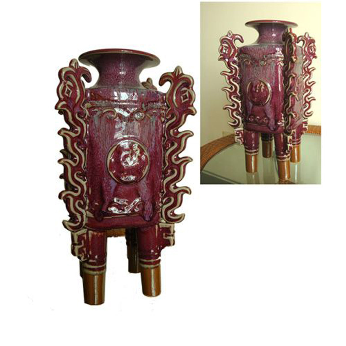 Fire Sale! Chun Porcelain Lucky Career Vase Fine Asian Antiques Style Home Decor Decorating Accent