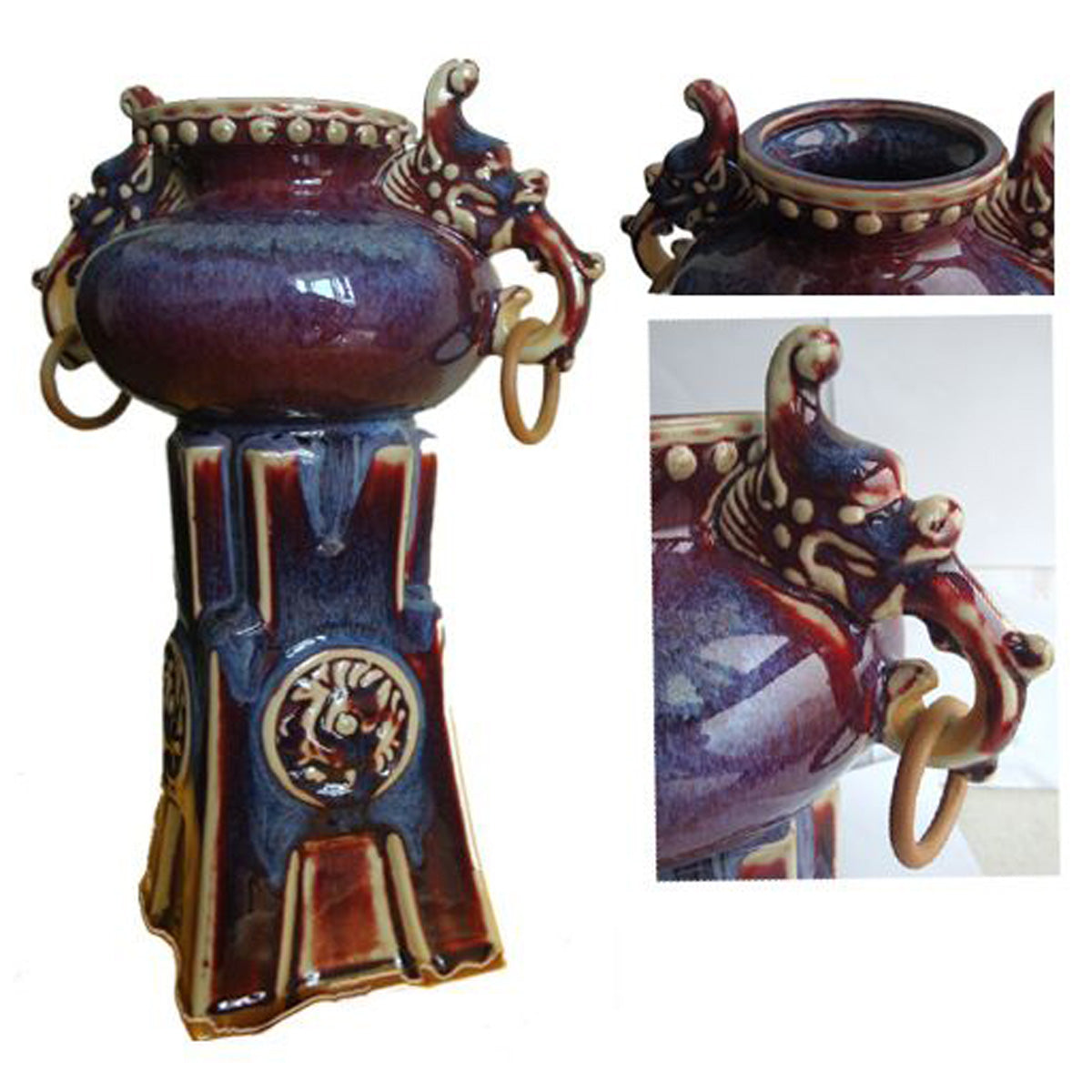 Fire Sale! Noble Pot Design Chun Porcelain Fine Asian Antiques Style Decorative Vase Home Decor Office Decorating