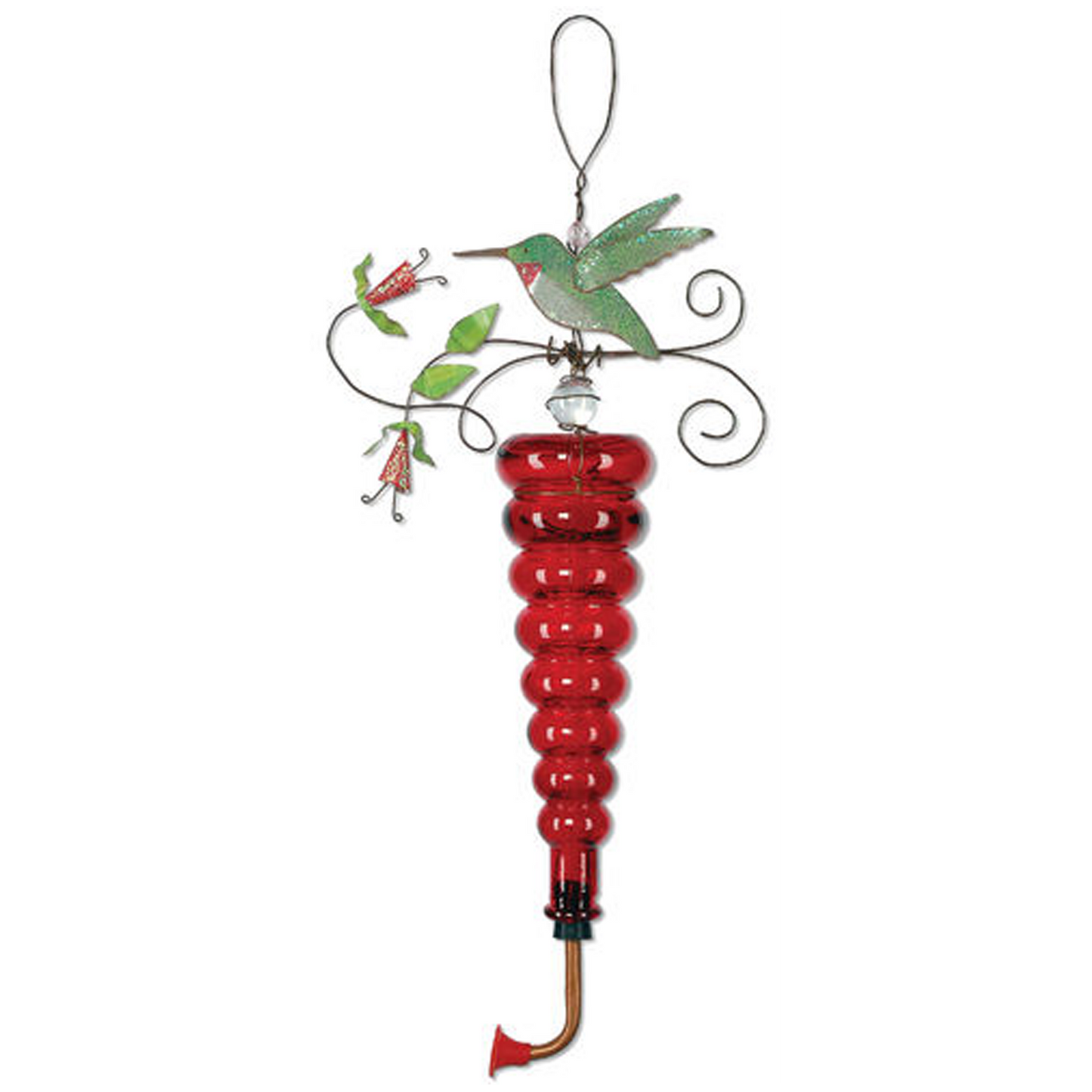 Fire Sale! Enchanted Garden Collection Hummingbird Feeder Humming Birds Glass Nectar Feeders - Red