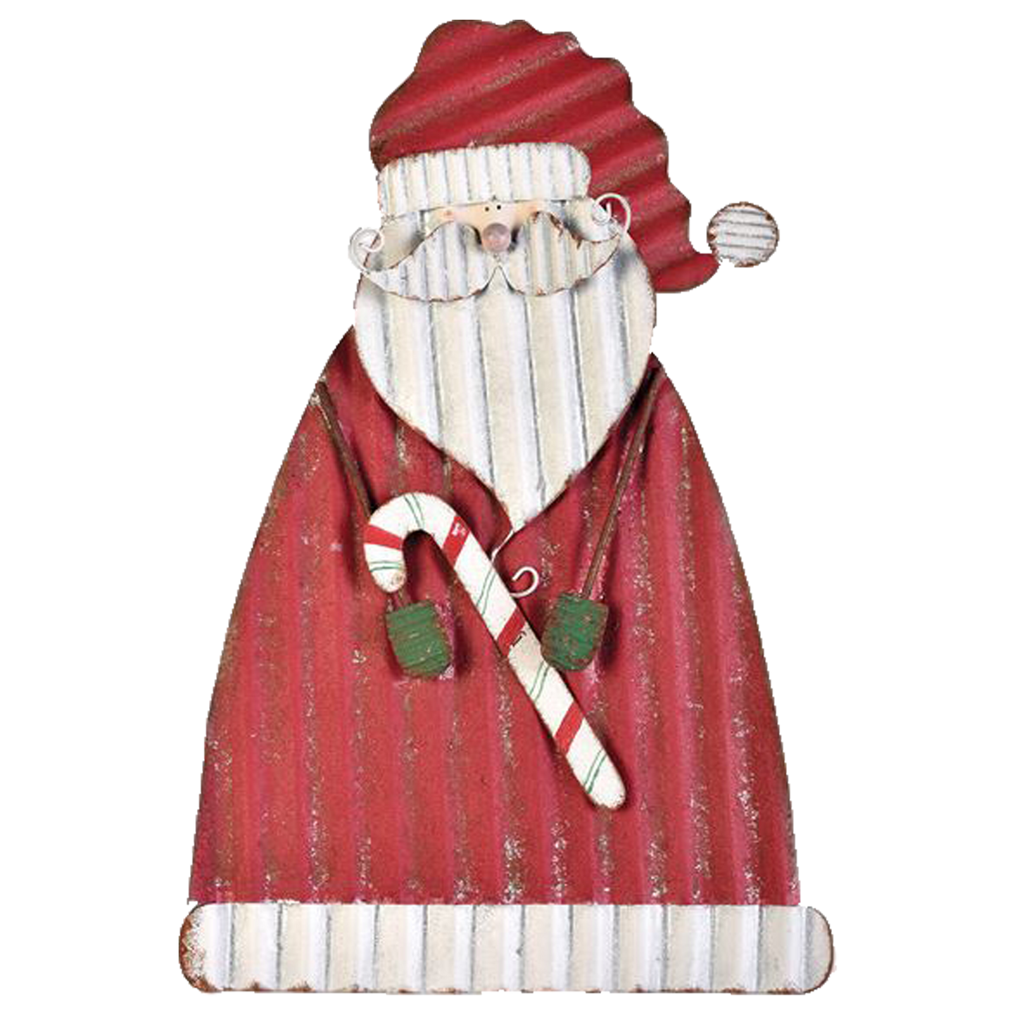 Santa Winter Galvanized Metal Porch Sitter Indoor Outdoor Holiday Decor