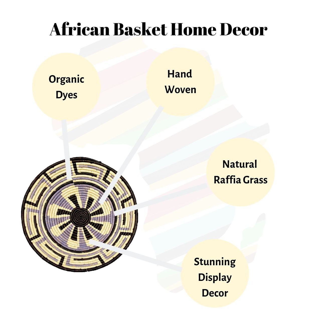 Fire Sale! Stardust Design Fruit or Display African Basket Handwoven Home Decor