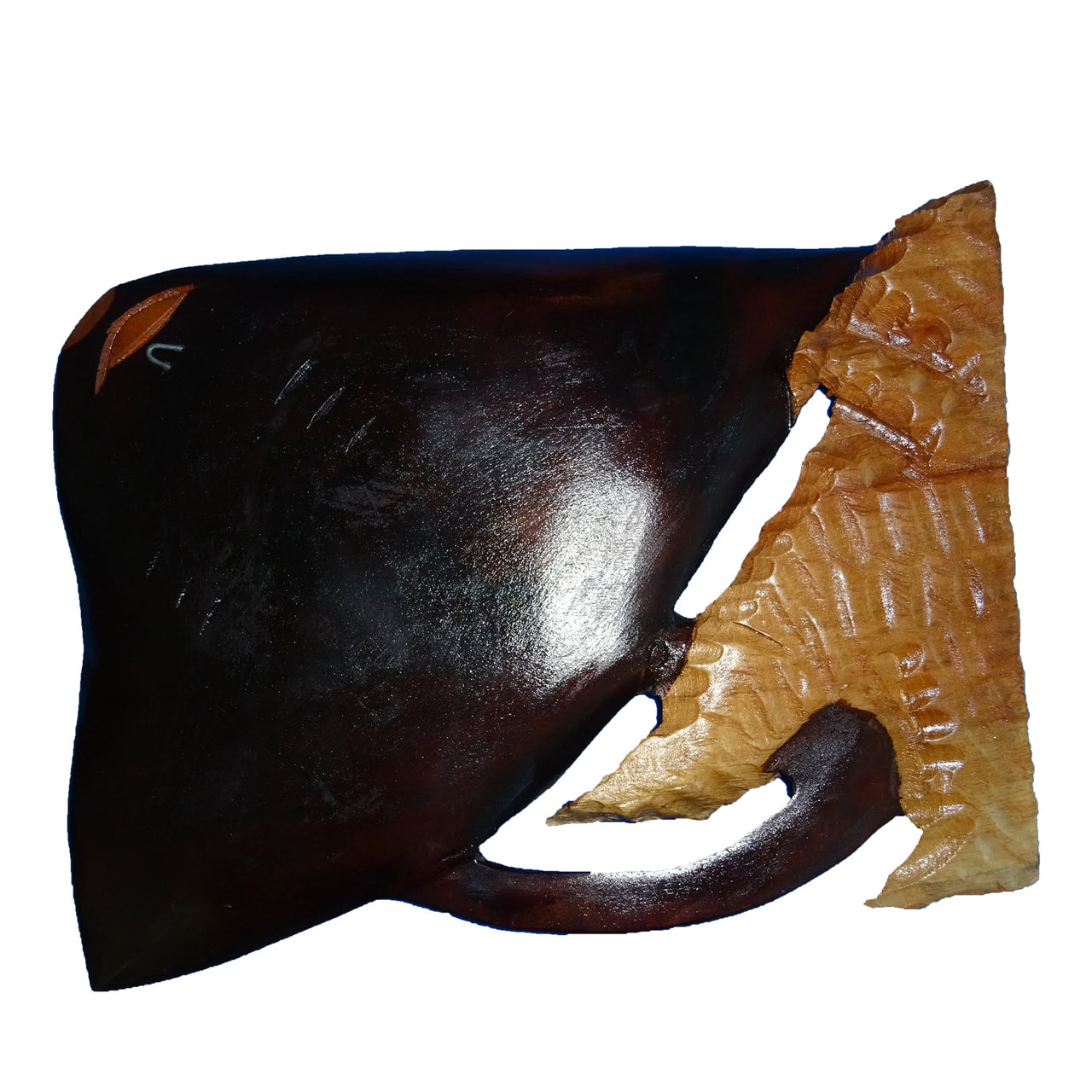 Fire Sale! Hand Carved Stingray Wood Sculpture Wall Hanging Home Decor Nautical Statue